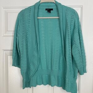 Teal Open-Front Cardigan